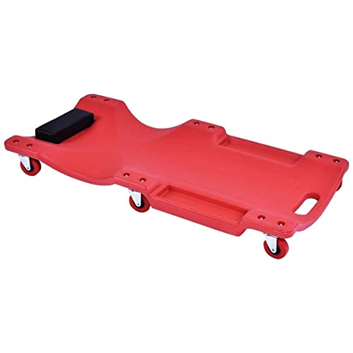 DAYUAN Mechanic Vehicle Creeper Under Car Repair Padded Headrest Rolling Moulded Workshop Garage Assistance w/Tool Tray