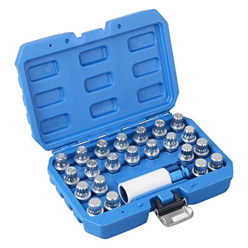 DAYUAN 23pcs Wheel Lock Lug Nut Remover Kit, Wheel Anti-Theft Screw Removal Key Socket Set with Adapter Compatible with VW Audi