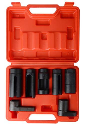 7Pcs Oxygen Sensor Remover Set,3/8" & 1/2" Drive Oil Pressure Sending Unit Removal Kit O2 Sensor Socket Set
