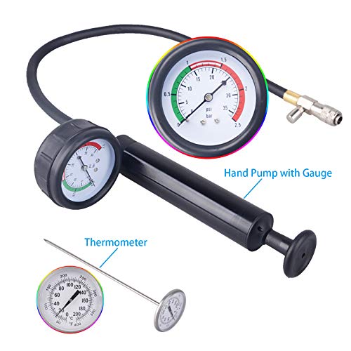 DAYUAN 18 Pcs Radiator Pressure Tester Tool Kit Cooling System Testing Tool Vacuum Vehicle Universal for Most Car Brands