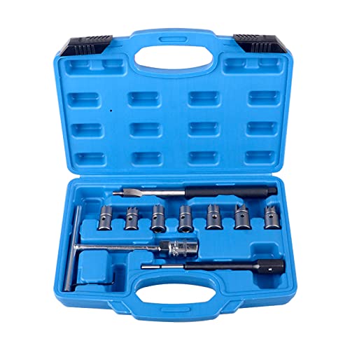 DAYUAN 10pc Diesel Injector Seat Cutter Set Compatible with Delphi Bosch BMW MERC CRD PSA Ford Fiat