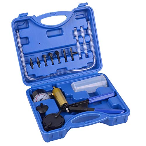 DAYUAN Vacuum Pump Brake Pump Tester Set Vacuum Gauge and Brake Bleeder Kit for Car with Adapters Housing Metal Handle