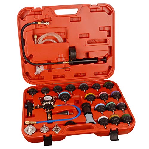 DAYUAN 28pcs Universal Radiator Pressure Tester Kit, coolant Pressure Tester kit coolant Vacuum Refill kit for Cooling System