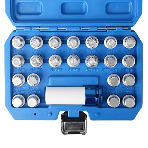 DAYUAN 23pcs Wheel Lock Lug Nut Remover Kit, Wheel Anti-Theft Screw Removal Key Socket Set with Adapter Compatible with VW Audi