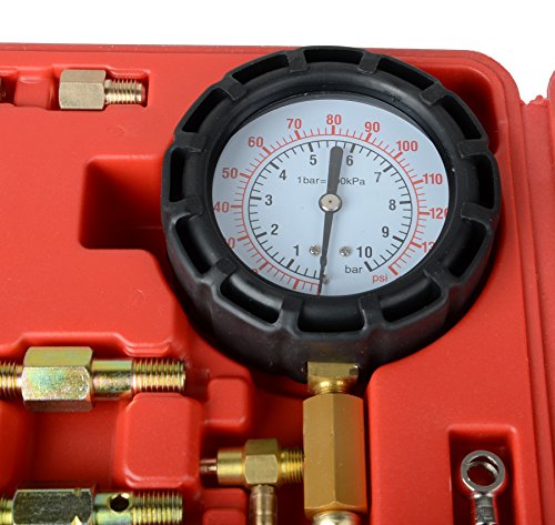 Petrol Fuel Injection Pump Injector Pressure Tester Gauge Kit 0-140PSI for CAR Truck Motorcycle