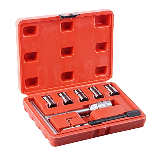 7PC Professional Diesel Injector Seat Cutter Cleaner Tool Set Carbon Remover